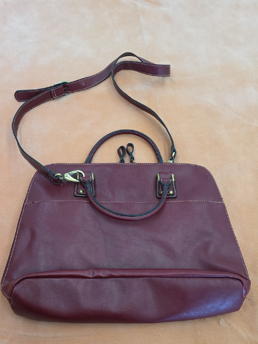 Worthington Classic Women's Burgundy Leather Satchel